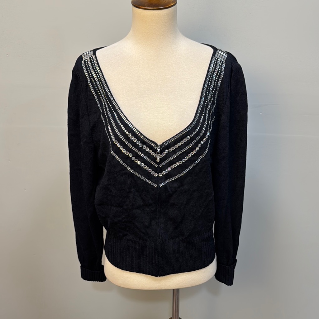Nwt St. John Evening By Marie Gray Embellished Wool Blend Cardigan Women’s Sz 12